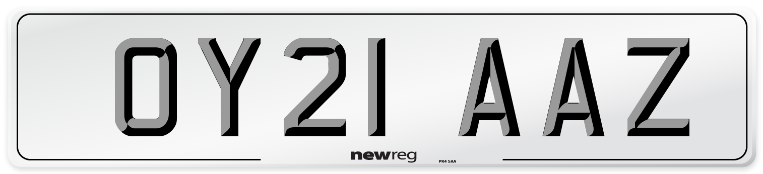 OY21 AAZ Number Plate from New Reg